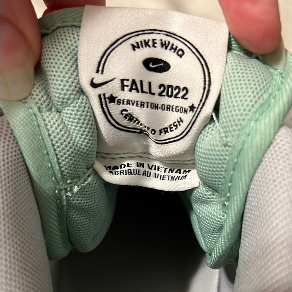 Nike Green and Gray Sneakers with Retro Style and Padded Collar - Picture 7 of 9